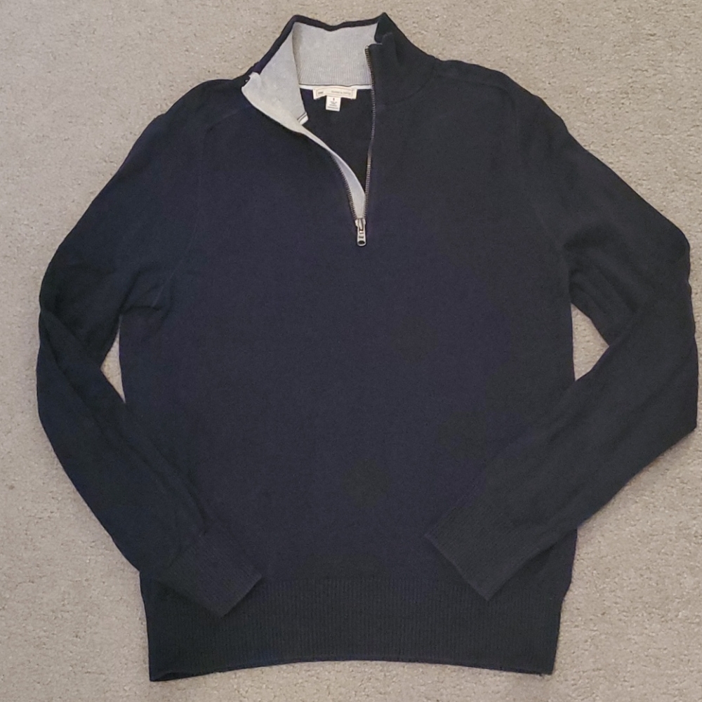 Gap Mockneck Half-zip Sweater. Navy blue. Small